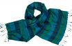 Zijden sjaal in groen en blauw