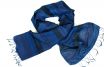 Raw silk scarf navy