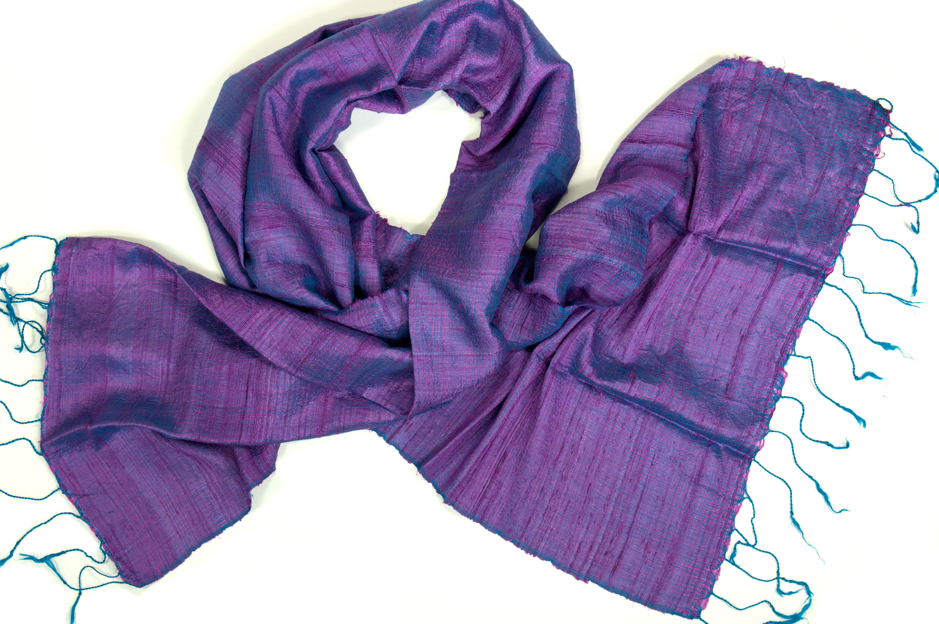 Zijden fair trade sjaal purple Counting Flowers