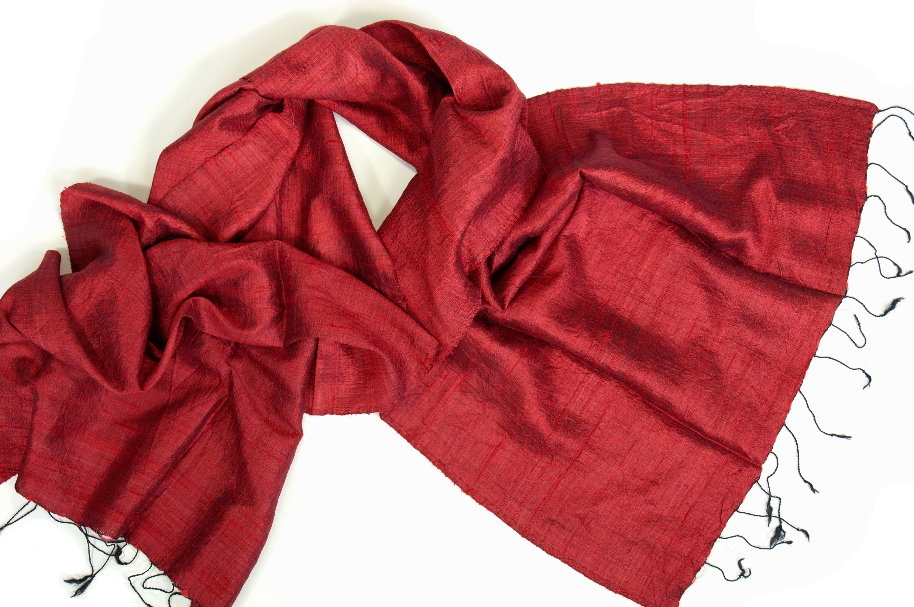 Ruw zijden sjaal in rood zwart Counting Flowers