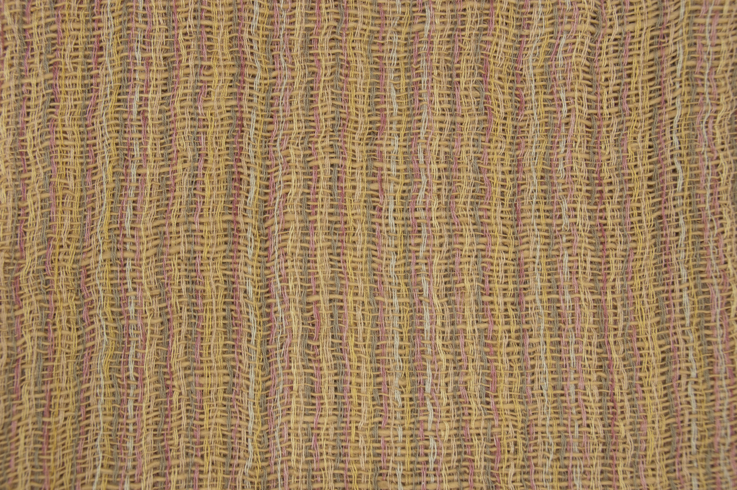 Naturally dyed cotton shawl honey Counting Flowers