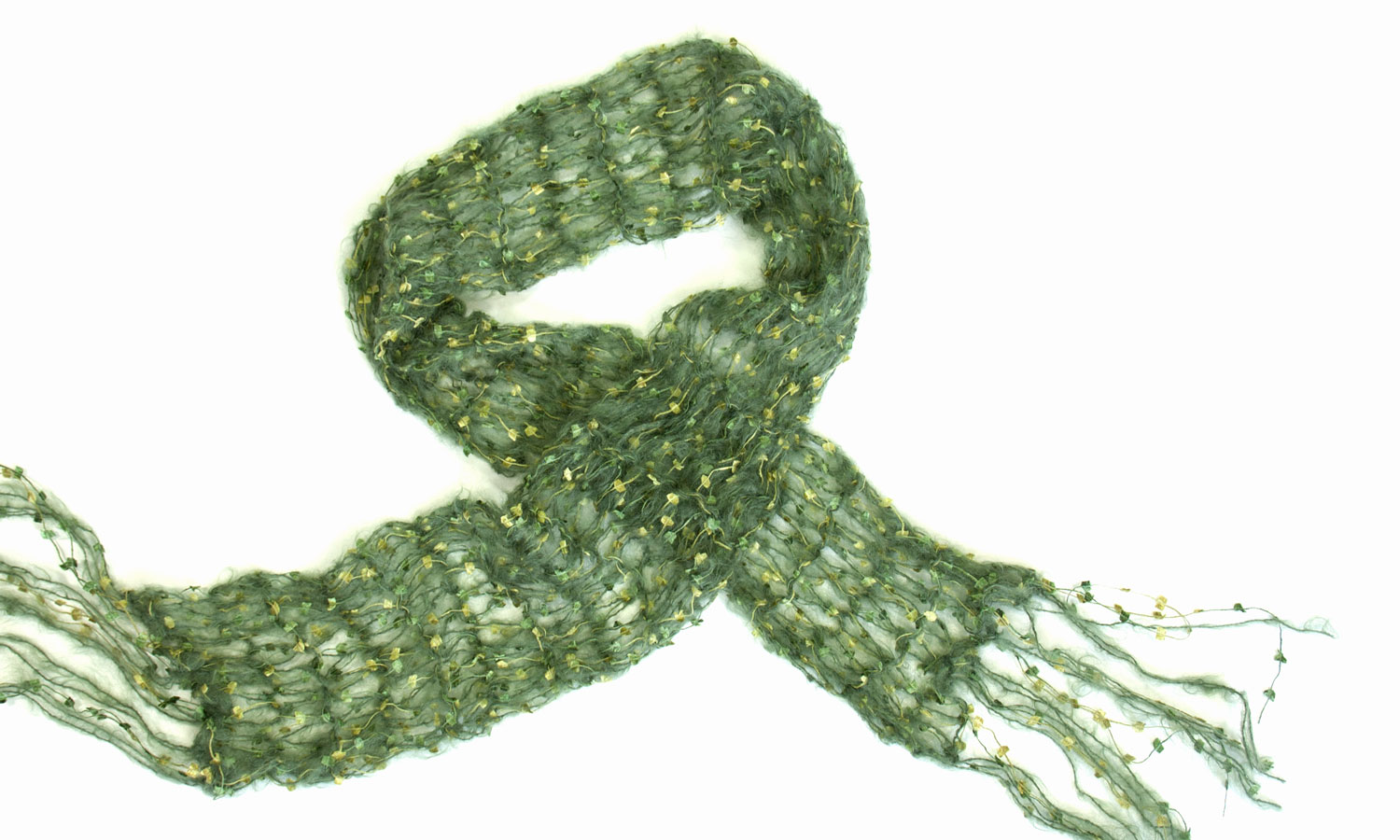 Mohair scarf emerald Counting Flowers