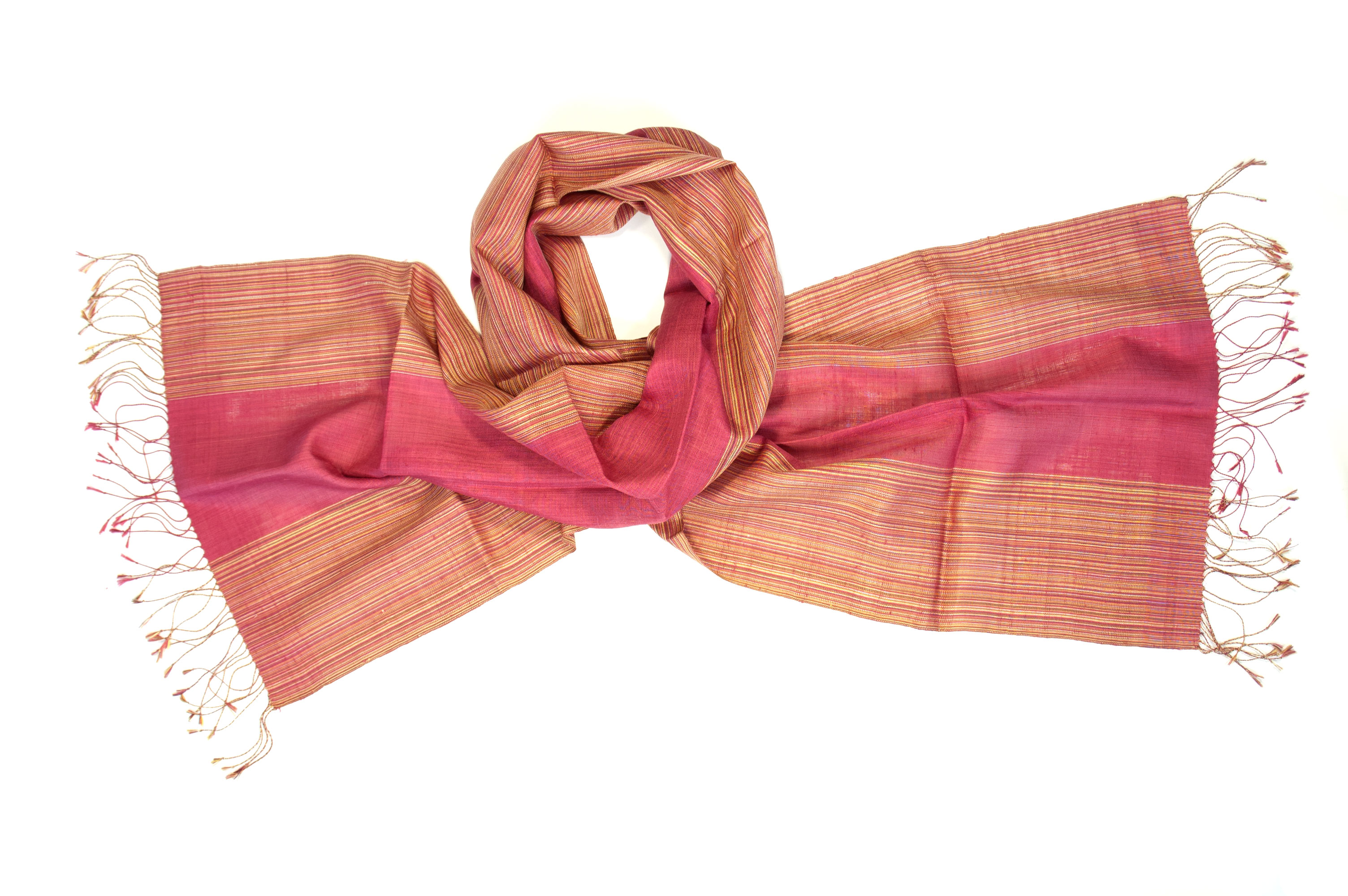 Naturally dyed silk scarf lac Counting Flowers