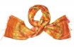 Ruw zijden sjaal tie dye oranje
