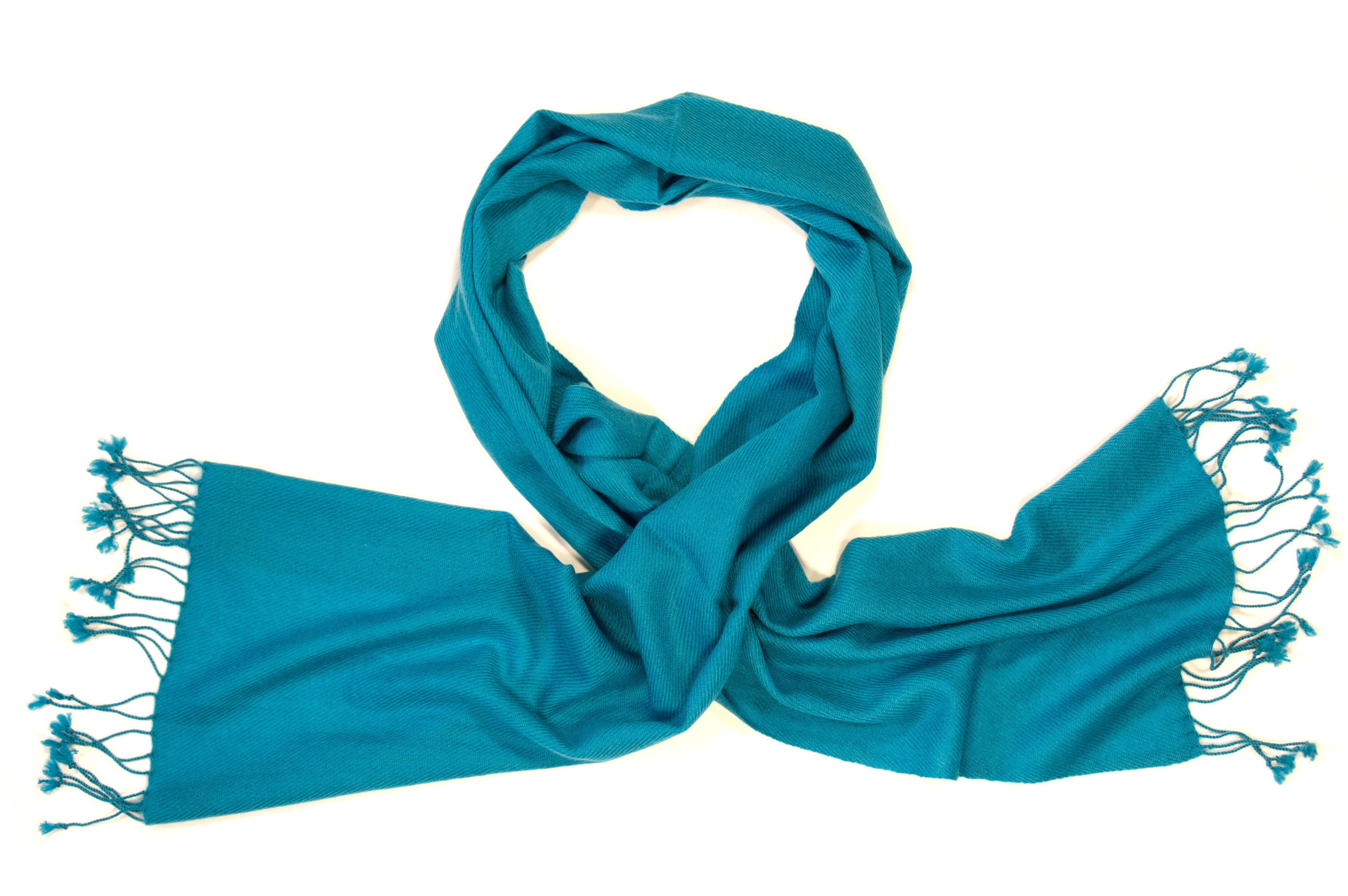 Cashmere scarf azure blue Counting Flowers