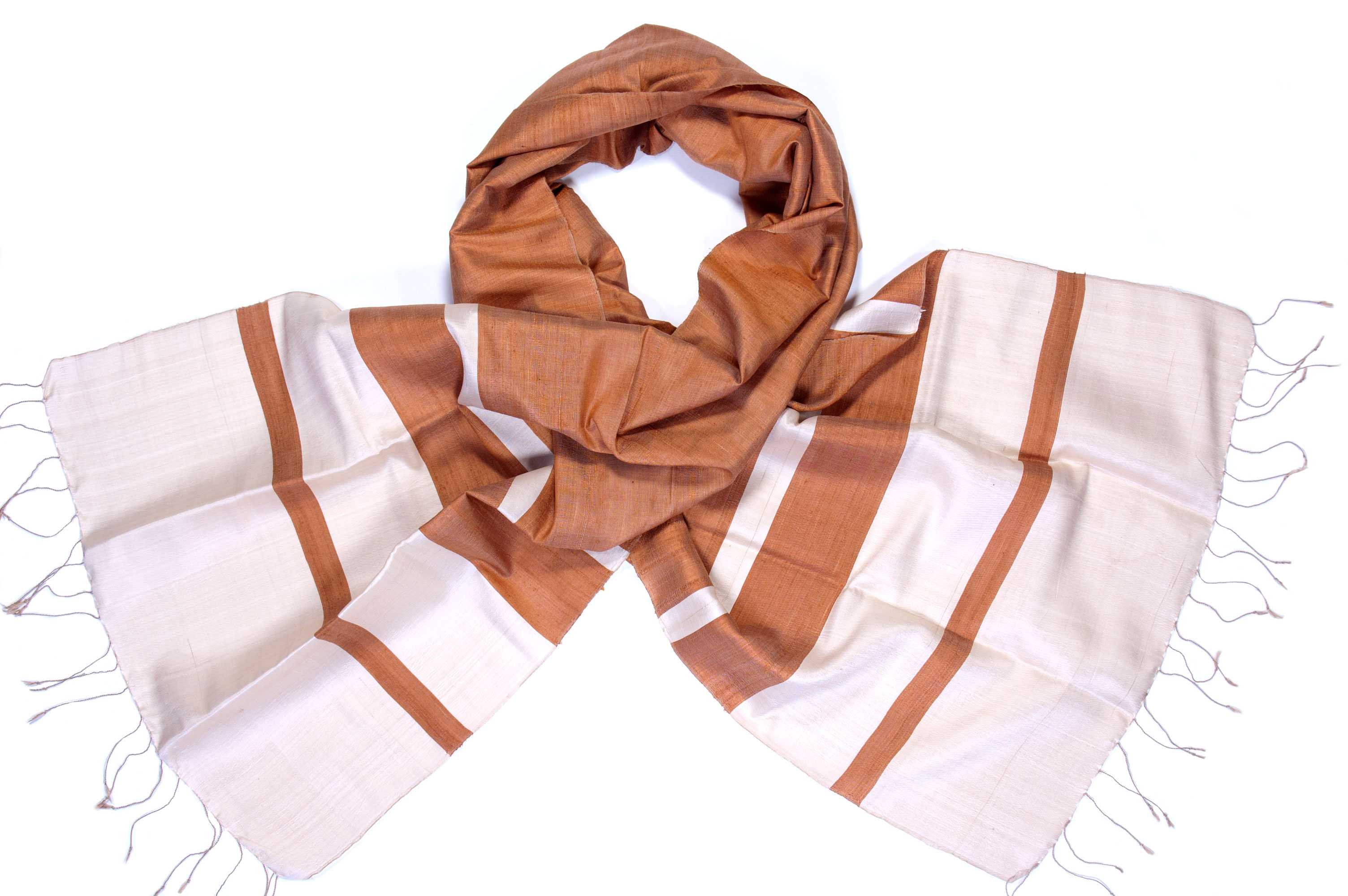 Silk scarf in burnt orange