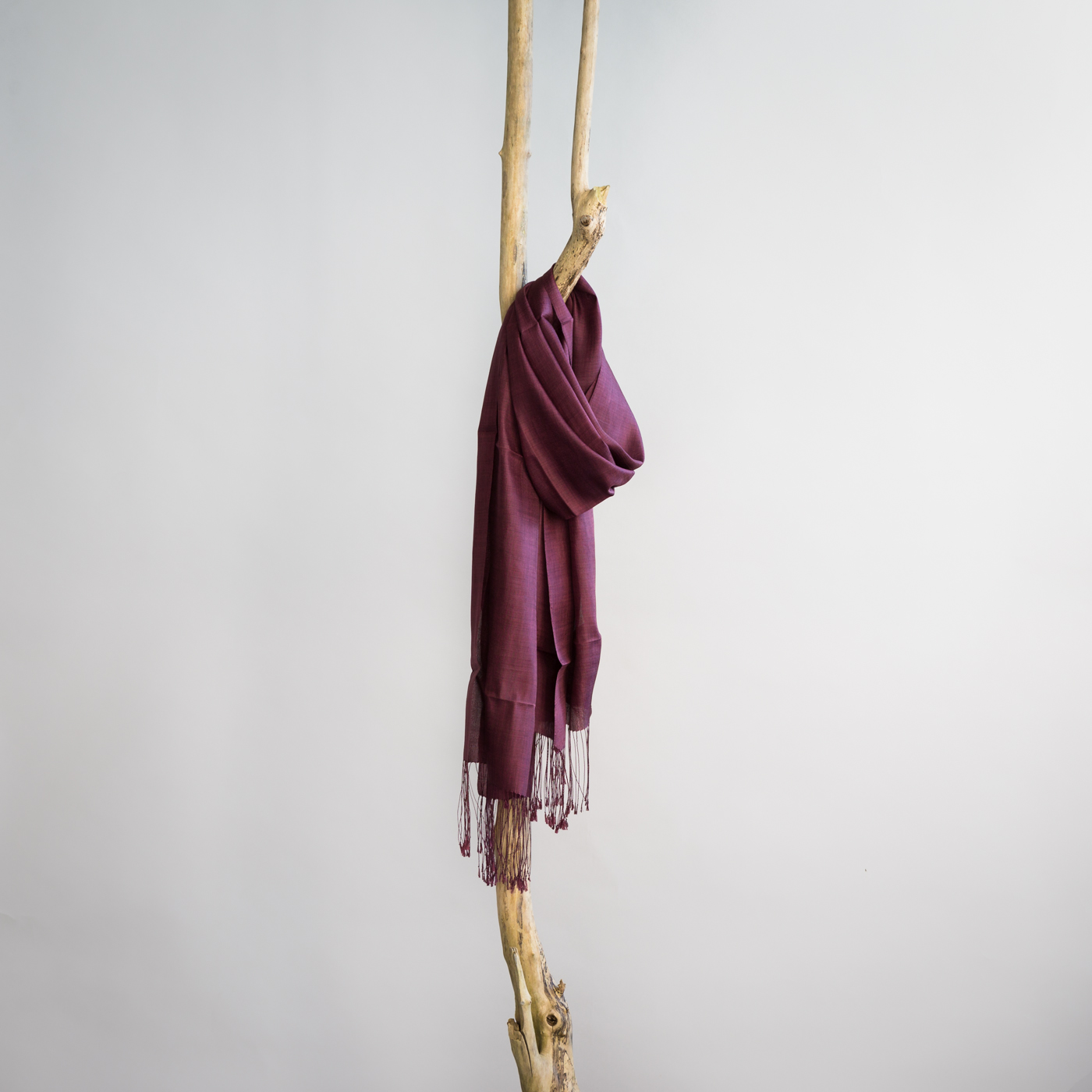 Organisch zijden sjaal burgundy