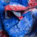 Silk scarf kantha blues