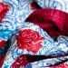 Silk scarf kantha rose