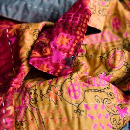 Silk scarf kantha fantasy