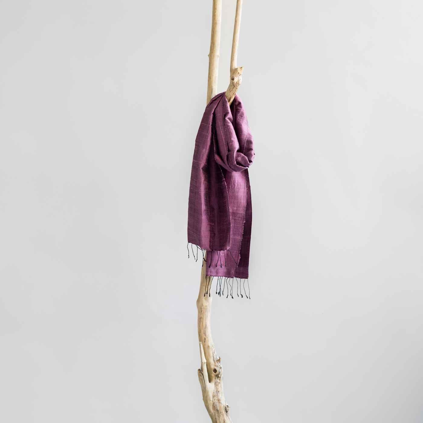 Silk scarf pillow purple Counting Flowers