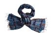 Silk scarf tie-dye blues