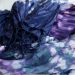 Silk scarf tie-dye purple rain