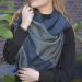 Very soft woolen scarf in navy and grey