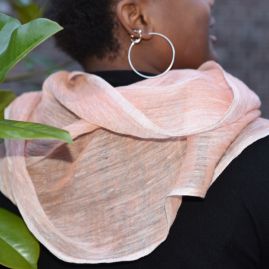 Linen scarf Mariam coral