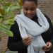 Lightweight cashmere scarf in light gray