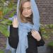 Lightweight cashmere scarf light blue