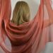 Lightweight cashmere stole in coral