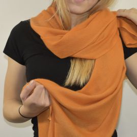 Cashmere stole in warm orange