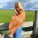 Orange fishbone scarf from Cambodia