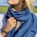 Jeans blue scarf in diamond pattern